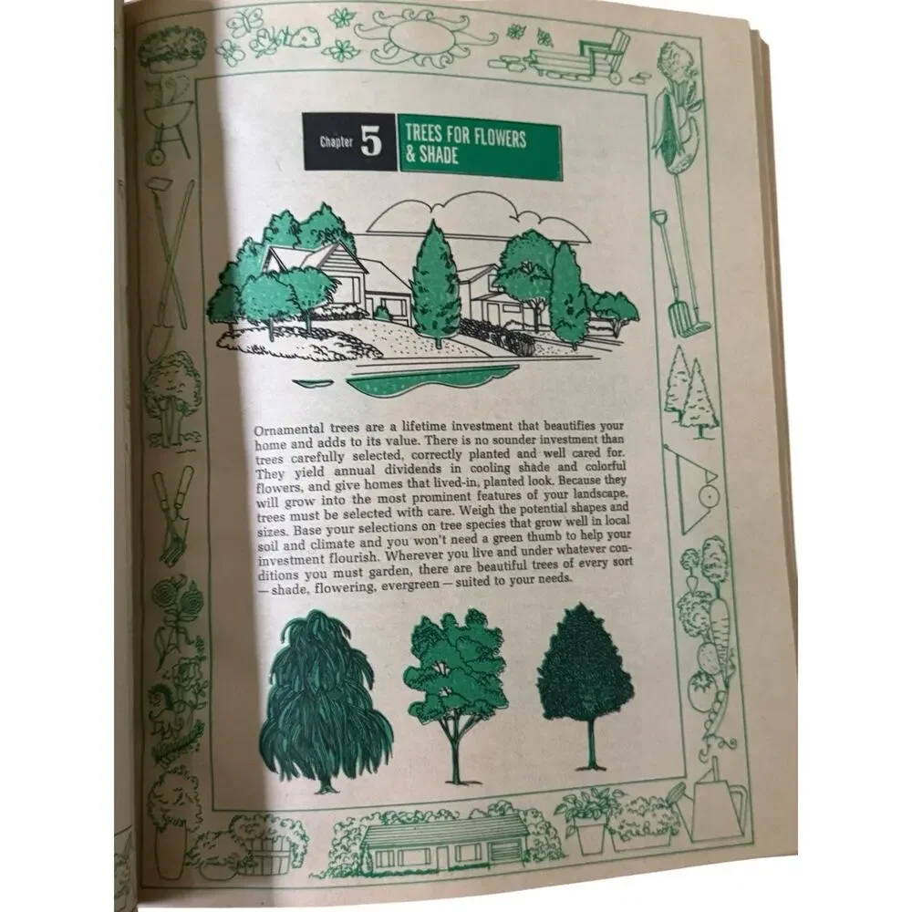 VTG Complete Family Flower And Garden Book 1981 Tress‎ Shrubs Flowering Herbs